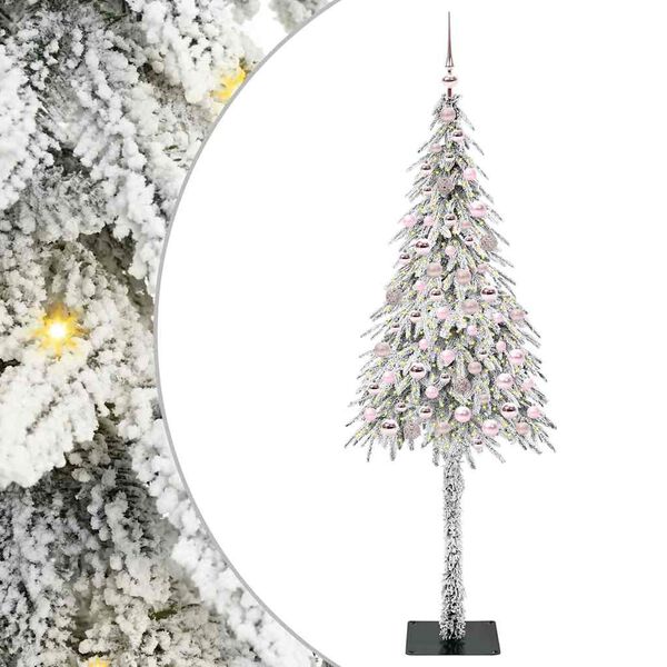 vidaXL Χριστουγεννιάτικο Δέντρο με 300 LED Λευκό 180 cm ΠΕ και Ατσάλι