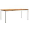 vidaXL Σέτ φαγητού για κήπο 7 pcs Καφέ Μασίφ ξύλο teak