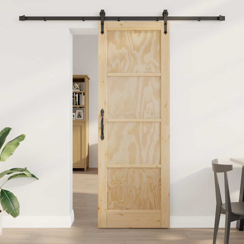 vidaXL Συρόμενη Πόρτα ORKDAL Καφέ 73.5 x 211 εκ Μασίφ ξύλο πεύκου