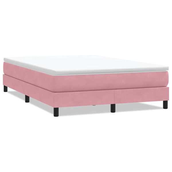 vidaXL Box Spring κρεβάτι χωρίς στρώμα ροζ 160x210 cm Βελούδινο