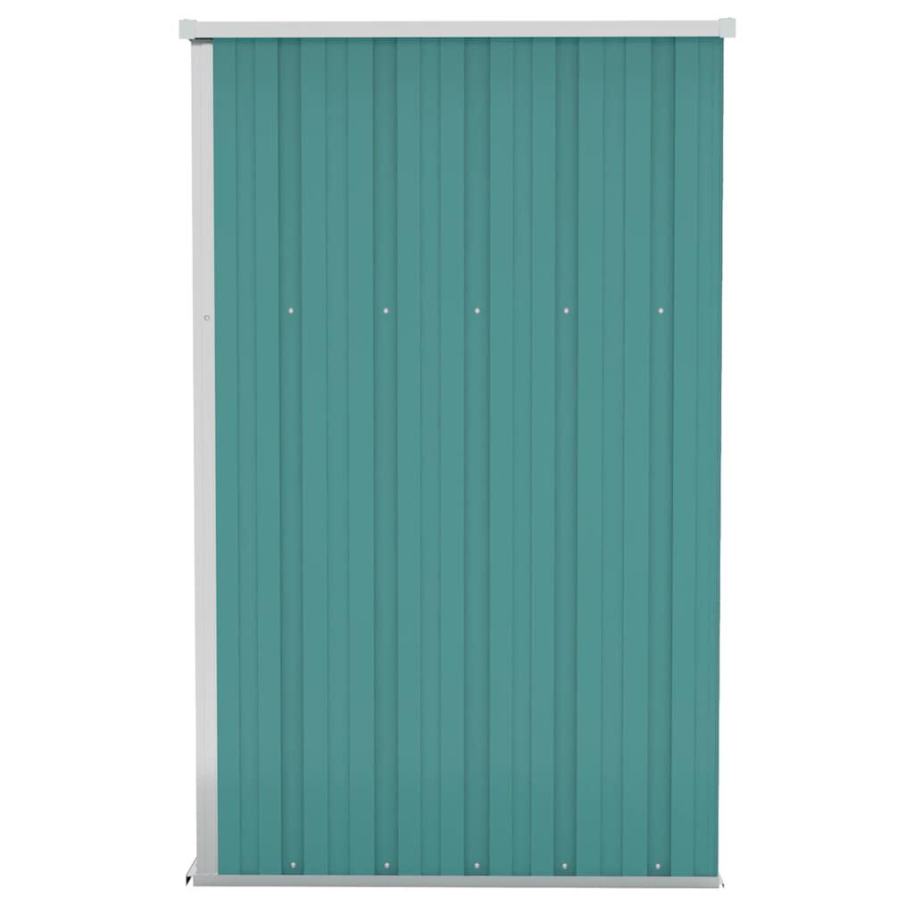 vidaXL Αποθήκη Κήπου Επιτοίχια Πράσινη 118x100x178 εκ από Γαλβ. Ατσάλι