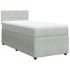 vidaXL Κρεβάτι Boxspring με Στρώμα Ανοιχτό Γκρι 90x190 εκ. Βελούδινο