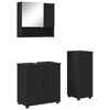 vidaXL Σετ Επίπλων Μπάνιου με συρτάρι 3 pcs Μαύρο 61 x 35 x 64 εκ.