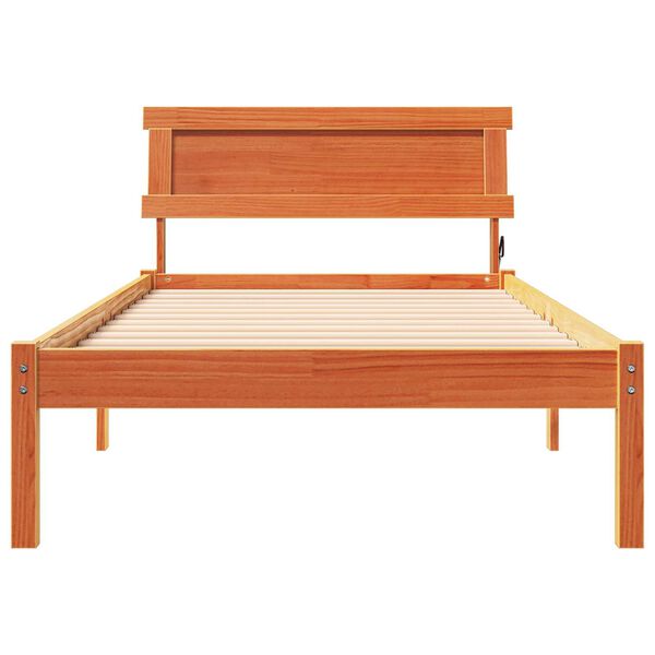 vidaXL Σκελετός Κρεβατιού Καφέ κεριού 80 x 200 cm Ξύλο πεύκου