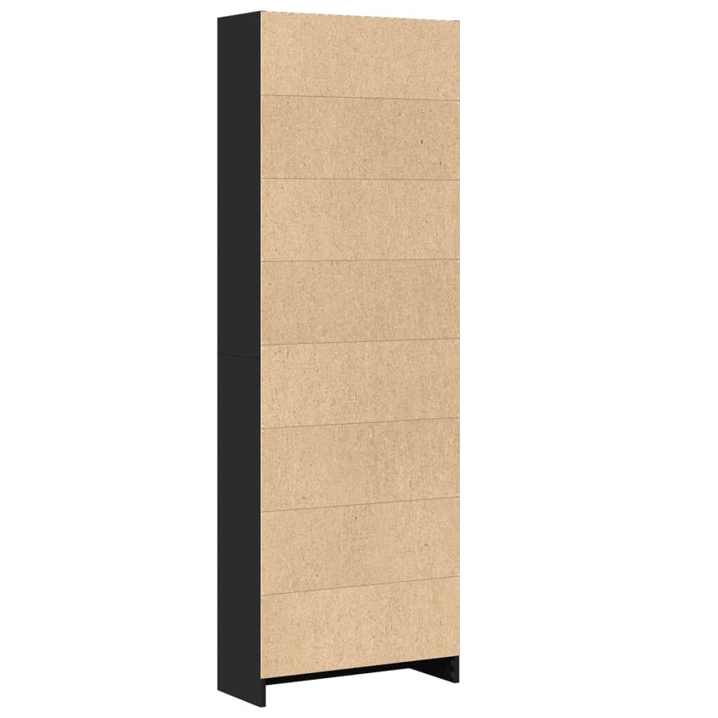 vidaXL Βιβλιοθήκη Μαύρη 60x24x176 εκ. από Επεξεργασμένο Ξύλο