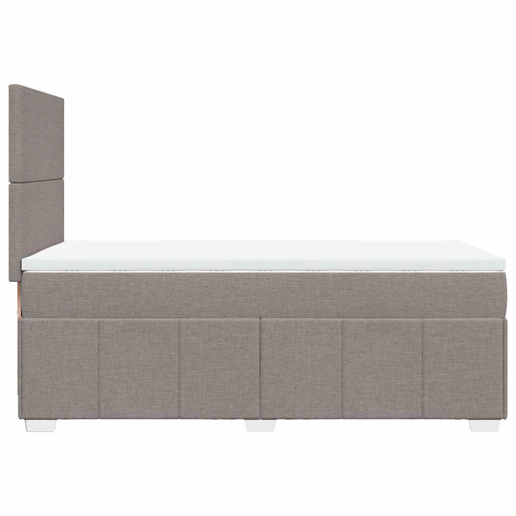 vidaXL Κρεβάτι Boxspring με Στρώμα Taupe 80x200 εκ. Υφασμάτινο
