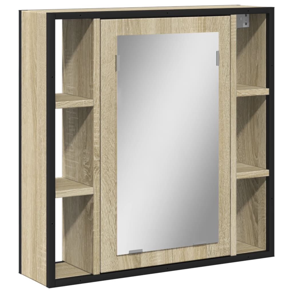 vidaXL Καθρέφτης Μπάνιου Ντουλάπι Sonoma Δρυς 60x16x60 εκ. Επεξ. Ξύλο