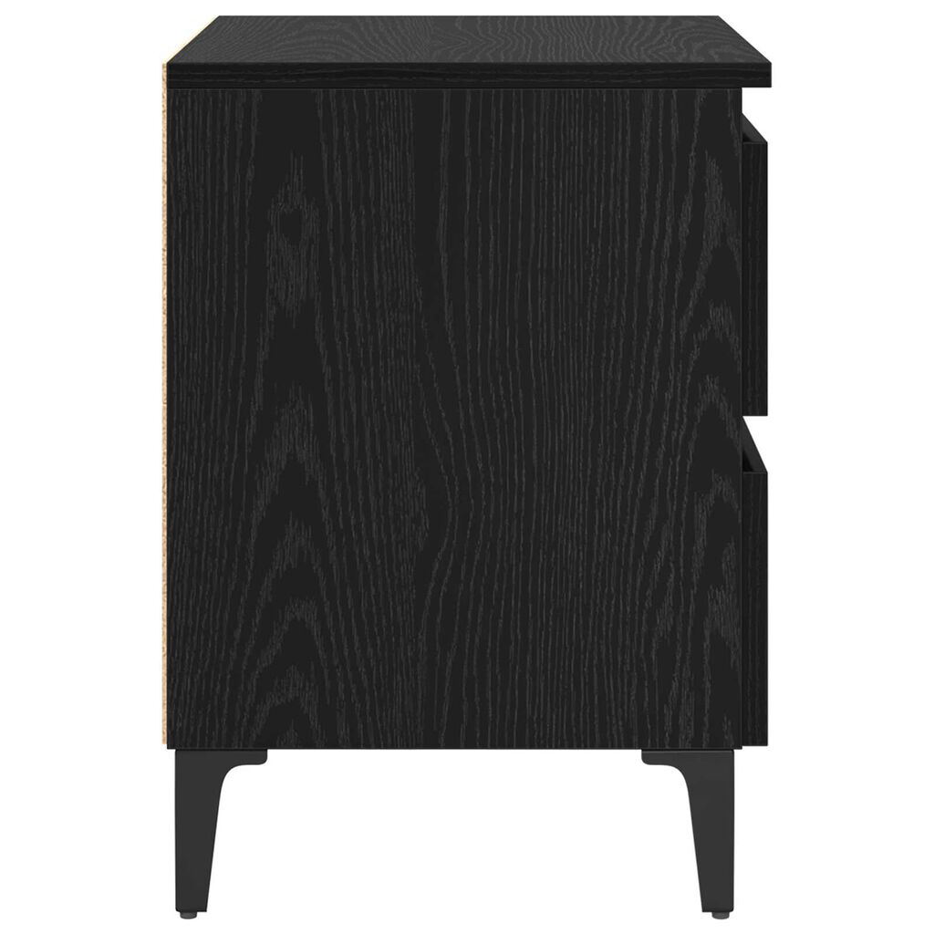 vidaXL Κομοδίνο 2 pcs Μαύρη δρυς 40 x 35 x 50 εκ. Επεξεργασμένο ξύλο