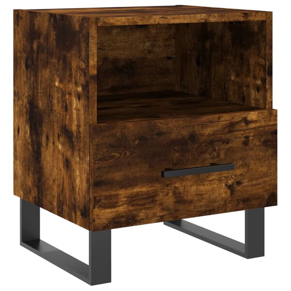 vidaXL Κομοδίνα 2 τεμ. Καπνιστή Δρυς 40 x 35 x 47,5 εκ. Επεξεργ. Ξύλο