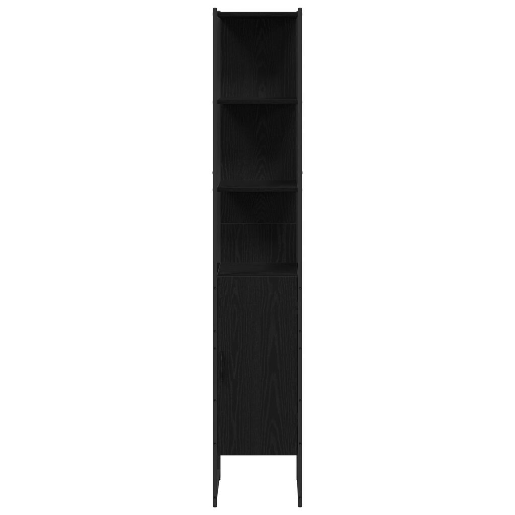 vidaXL Ντουλάπι Μπάνιου Μαύρο Δρυς 33x33x185,5 εκ. Κατασκευασμένο ξύλο