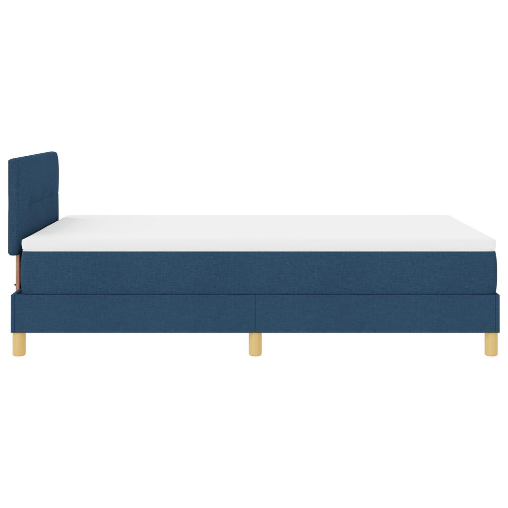 vidaXL Κρεβάτι Box Spring με Στρώμα Μπλε 120x200 εκ Ύφασμα