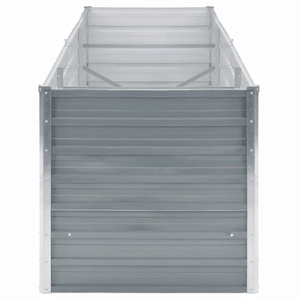 vidaXL Ζαρντινιέρα Υπερυψωμένη Γκρι 240x80x77 εκ. Γαλβανισμ. Χάλυβας
