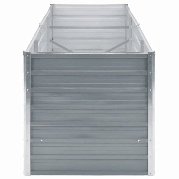 vidaXL Ζαρντινιέρα Υπερυψωμένη Γκρι 240x80x77 εκ. Γαλβανισμ. Χάλυβας
