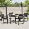 vidaXL Σέτ φαγητού για κήπο 5 pcs Μαύρο 140 x 70 x 73 cm