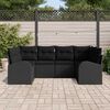vidaXL Σετ Καναπέ Κήπου 6 pcs Μαύρο Πολυ ράταν