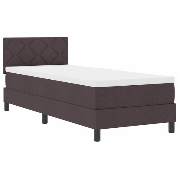 vidaXL Κρεβάτι box spring με στρώμα Σκούρο Καφέ 80 x 200 cm ύφασμα