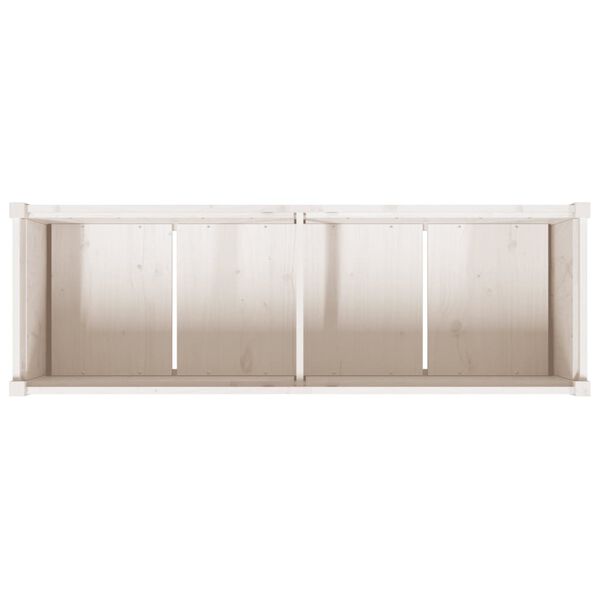 vidaXL Ζαρντινιέρα Λευκή 150 x 50 x 70 εκ. από Μασίφ Ξύλο Πεύκου
