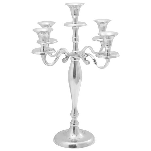 vidaXL Κηροπήγιο Ασημί 29 x 29 x 40 εκ Αλουμίνιο