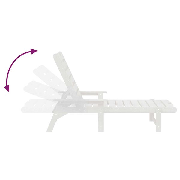 vidaXL Σετ Ξαπλώστρας 3 Τμχ Λευκό HDPE