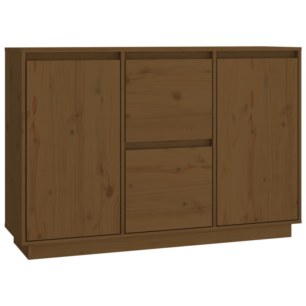 vidaXL Ντουλάπι Καφέ Μελί 111x34x75 εκ. από Μασίφ Ξύλο Πεύκου
