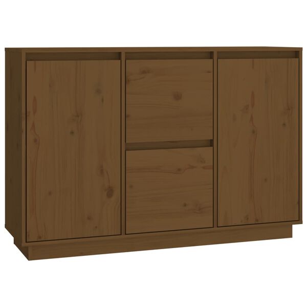 vidaXL Ντουλάπι Καφέ Μελί 111x34x75 εκ. από Μασίφ Ξύλο Πεύκου
