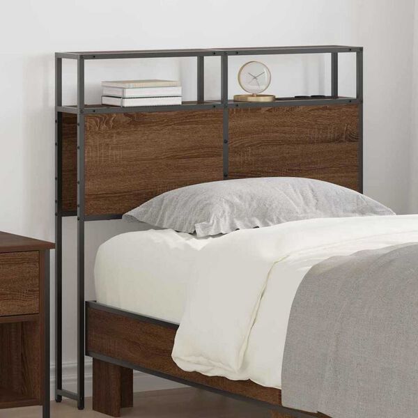 vidaXL Κεφαλάρι Αποθήκης με ράφι Καφέ δρυς 75 cm Επεξεργασμένο ξύλο