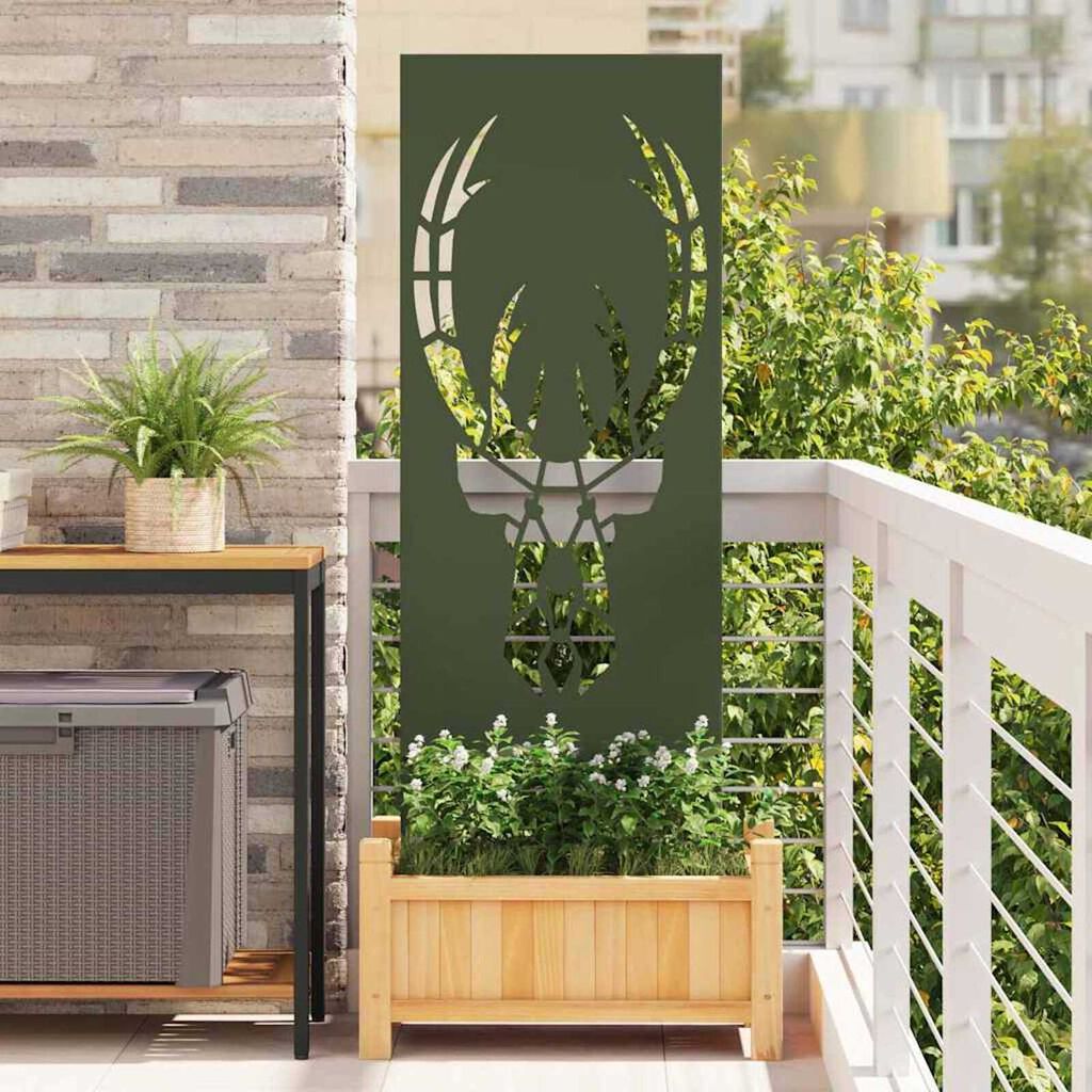 vidaXL Διακοσμητική Πλάκα Κήπου Λαδί 50 x 140 cm Κρύα έλαση από χάλυβα