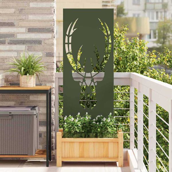vidaXL Διακοσμητική Πλάκα Κήπου Λαδί 50 x 140 cm Κρύα έλαση από χάλυβα
