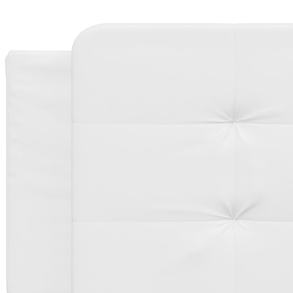 vidaXL Πλαίσιο Κρεβατιού με LED Λευκό 160x200εκ. Συνθετικό Δέρμα
