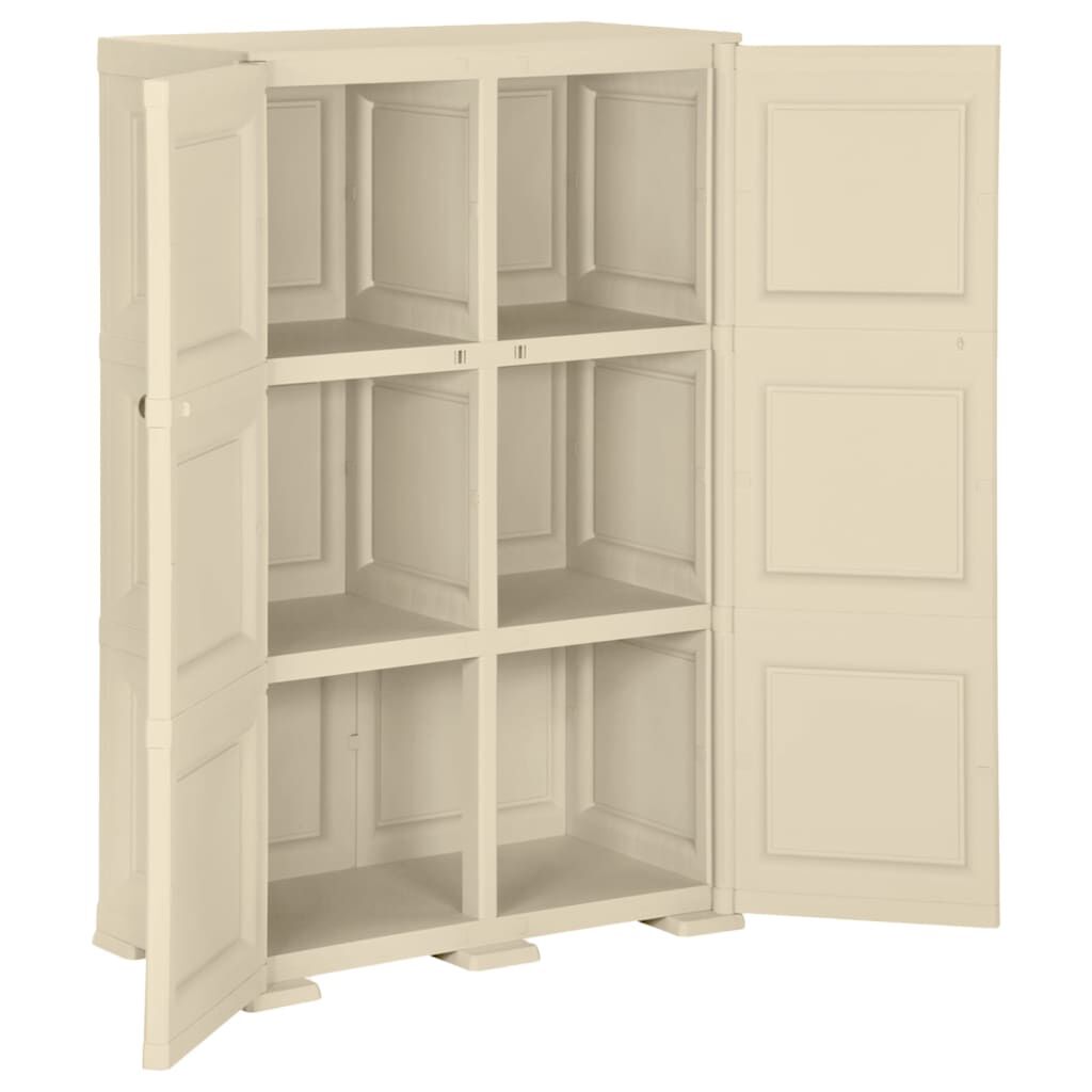 vidaXL Πλαστικό Ντουλάπι Angora Λευκό 79 x 43 x 125εκ. με Σχέδιο Ξύλου