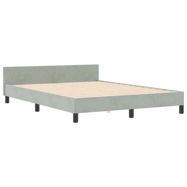 vidaXL Σκελετός Κρεβατιού Ανοιχτό γκρι 140 x 190 cm Βελούδο