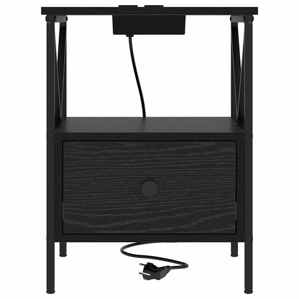 vidaXL Κομοδίνο Μαύρη δρυς 41.5 x 40.5 x 55 εκ. Επεξεργασμένο ξύλο
