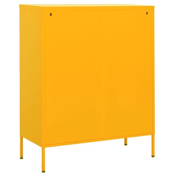 vidaXL Ντουλάπι Αποθήκευσης Μουσταρδί 80x35x101,5 εκ. από Ατσάλι