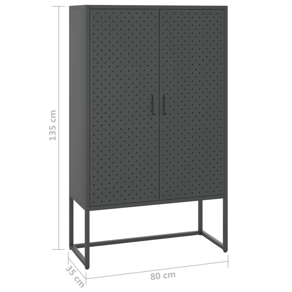 vidaXL Ντουλάπι Ανθρακί 80 x 35 x 135 εκ. από Ατσάλι