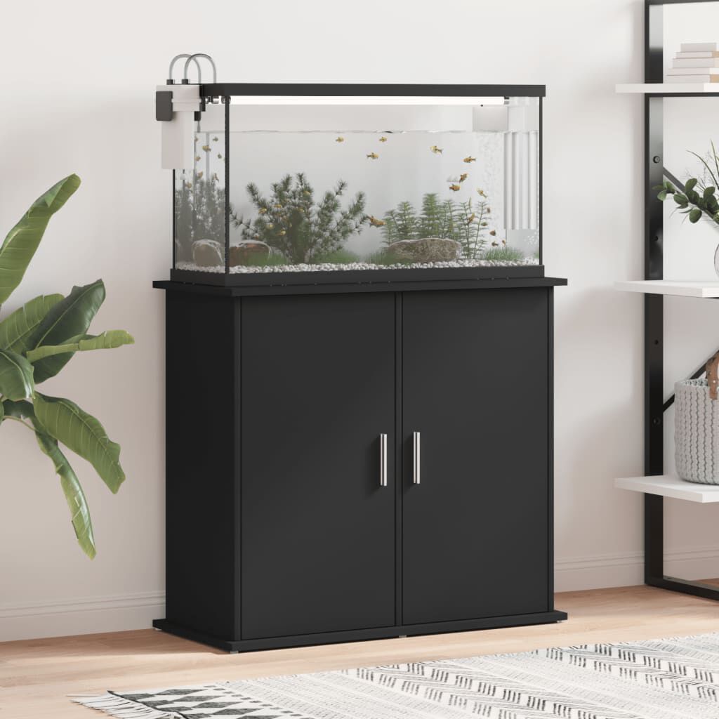 vidaXL Βάση Ενυδρείου Μαύρη 81 x 36 x 73 εκ. από Επεξεργασμένο Ξύλο
