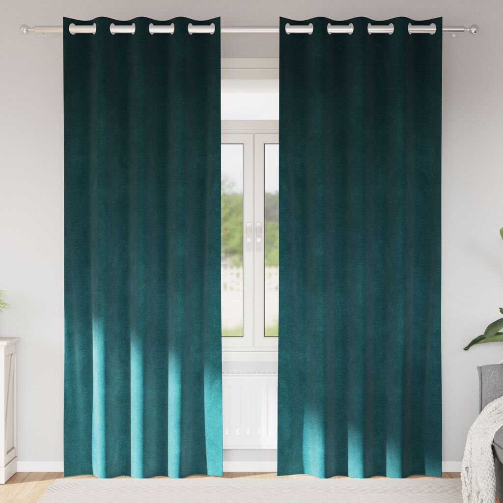vidaXL Κουρτίνες 2 pcs Σκούρο πράσινο 140 x 245 cm Βελούδο
