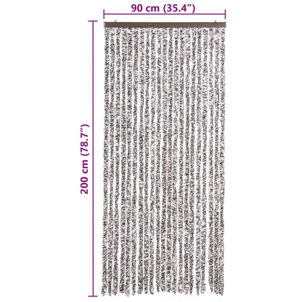 vidaXL Σήτα - Κουρτίνα Πόρτας Καφέ / Μπεζ 90 x 200 εκ. από Σενίλ