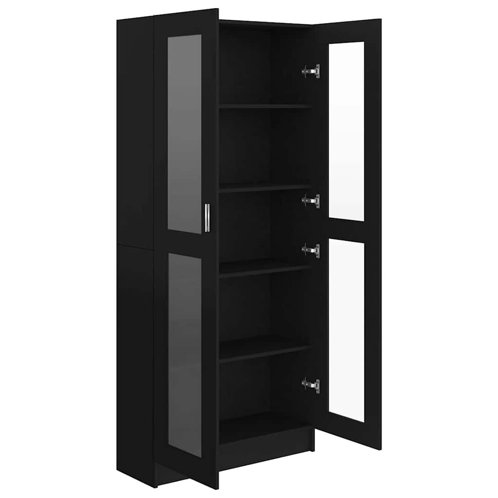 vidaXL Βιτρίνα Μαύρη 82,5 x 30,5 x 185,5 εκ. Επεξ. Ξύλο