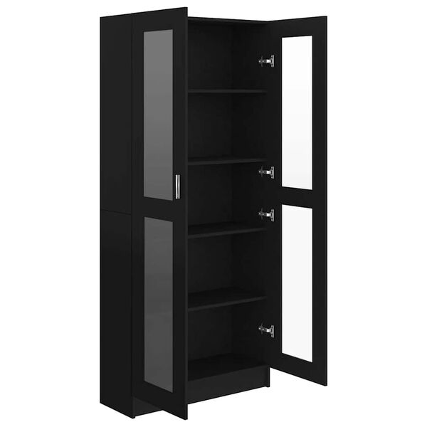 vidaXL Βιτρίνα Μαύρη 82,5 x 30,5 x 185,5 εκ. Επεξ. Ξύλο