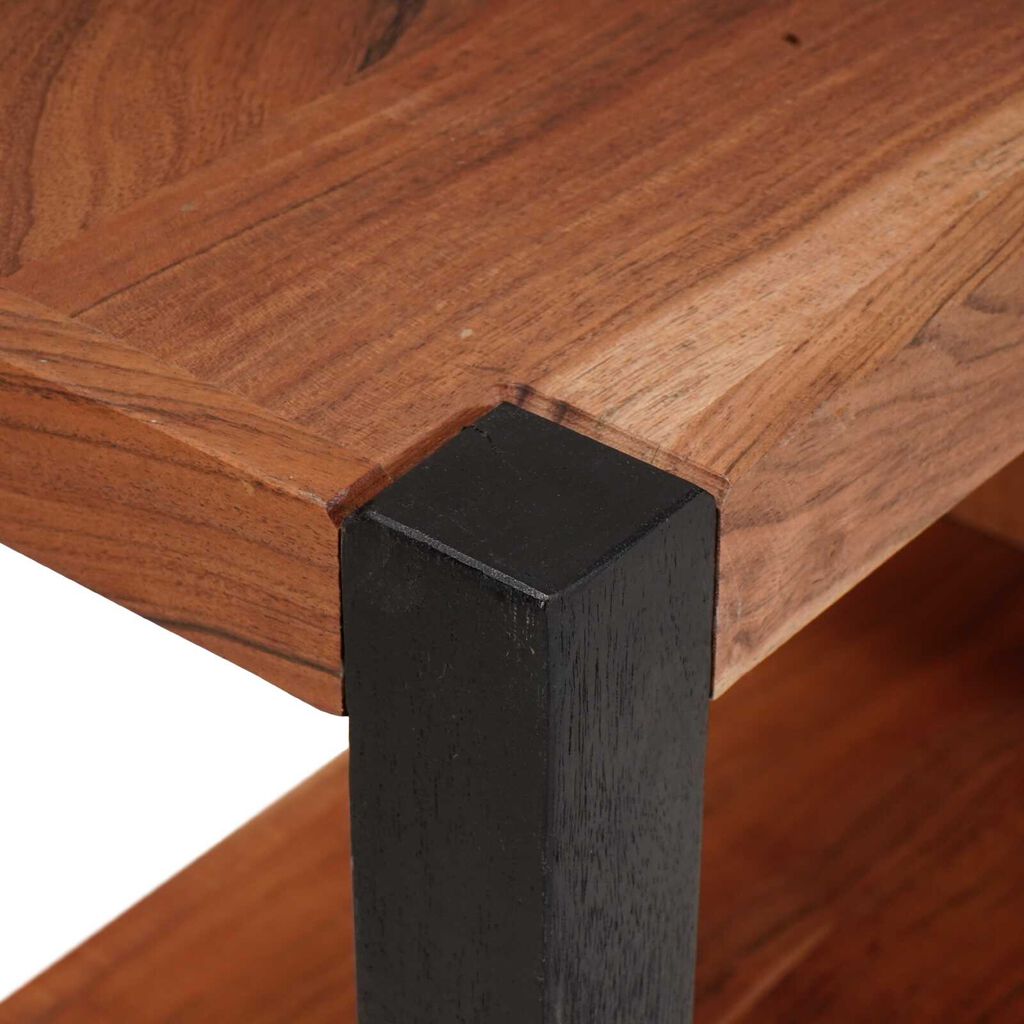 vidaXL Βιβλιοθήκη Καφέ, Μαύρο 80 x 30 x 110 εκ. Στερεό Ξύλο Ακακίας