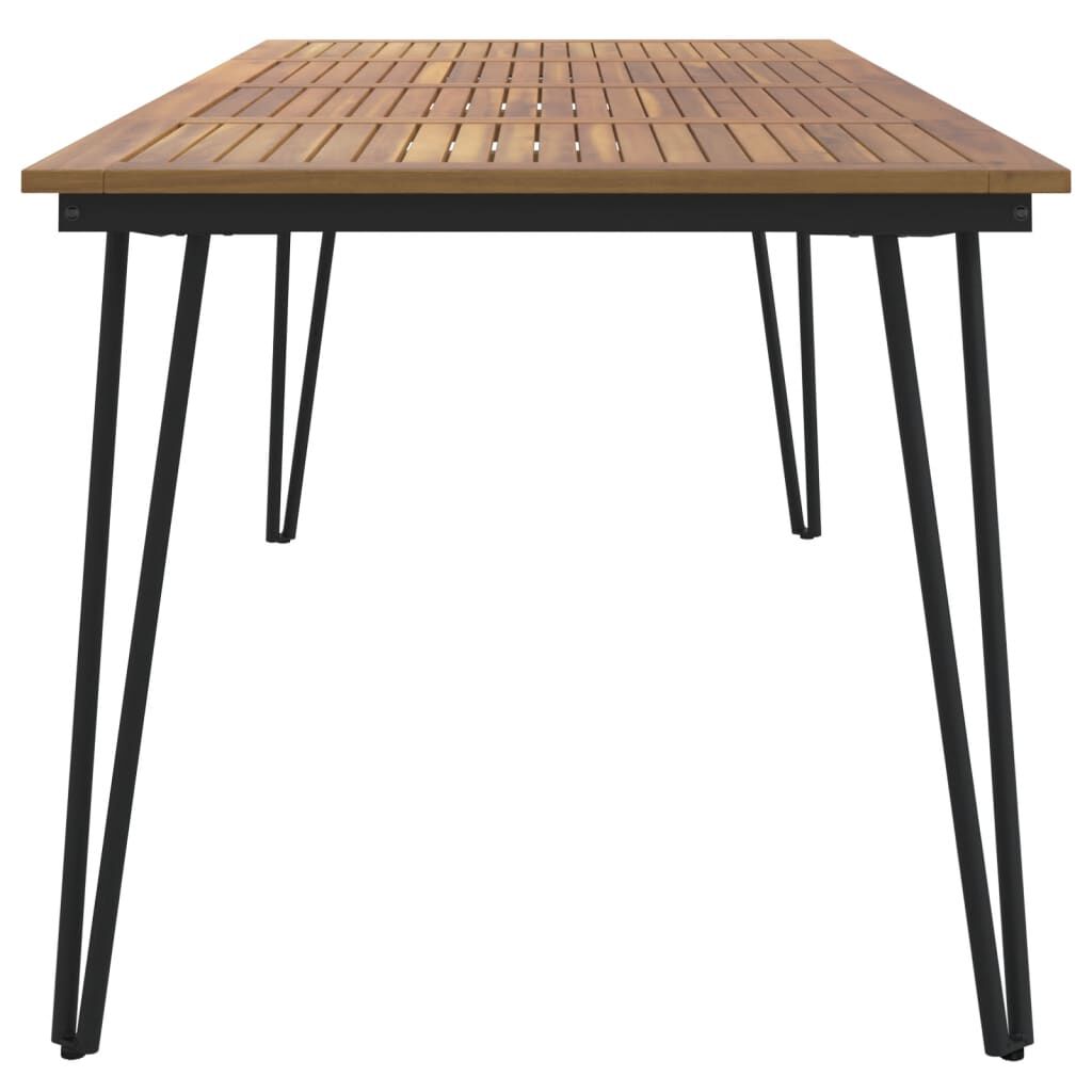 vidaXL Τραπέζι Κήπου Με Πόδια Φουρκέτα 180x90x75 εκ. Μασίφ Ακακία