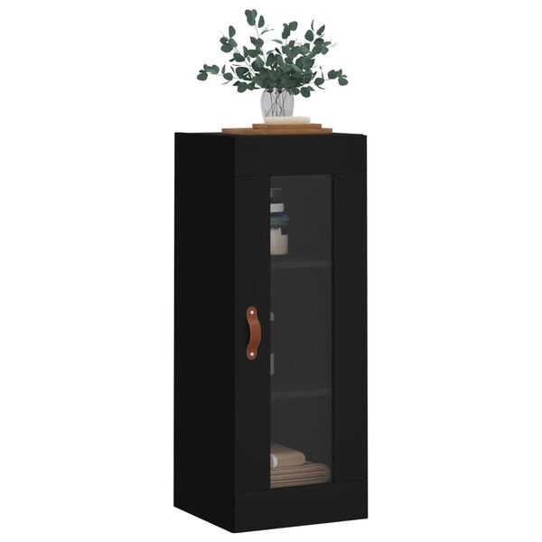 vidaXL Ντουλάπι Τοίχου Μαύρο 34,5x34x90 εκ.