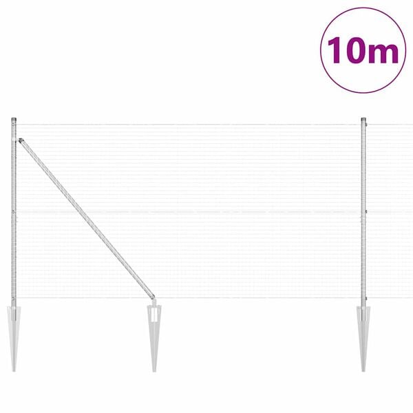 vidaXL &Sigma;&tau;ύ&lambda;&omicron;&sigmaf; &Pi;&epsilon;&rho;&iota;&phi;&rho;ά&xi;&epsilon;&omega;&nu; &Alpha;&sigma;&eta;&mu;ί 10 x 0,8 m (25 x 25 mm &pi;&lambda;έ&gamma;&mu;&alpha;) &Alpha;&tau;&sigma;ά&lambda;&iota;