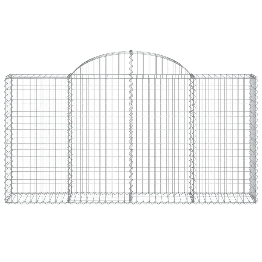 vidaXL Συρματοκιβώτια Τοξωτά 4 τεμ. 200x30x100/120 εκ. Γαλβαν. Ατσάλι