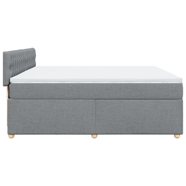 vidaXL Κρεβάτι Boxspring με Στρώμα Ανοιχτό Γκρι 180x200 εκ. Υφασμάτινο