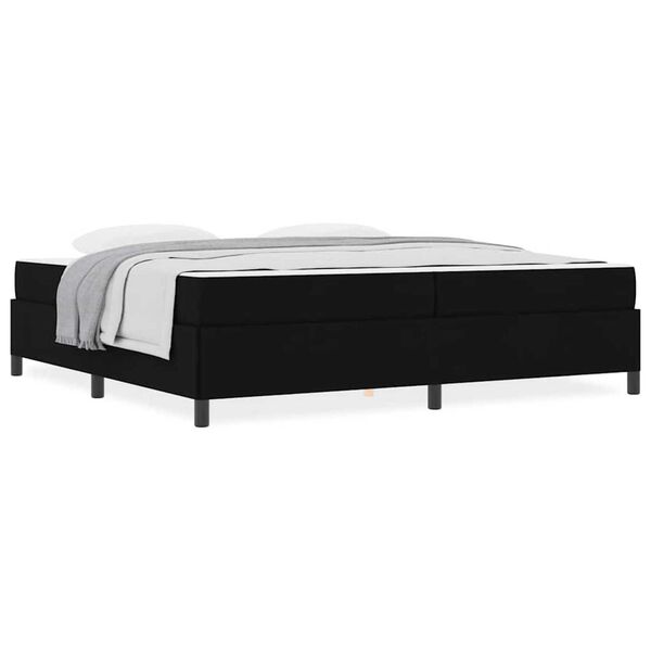 vidaXL Κρεβάτι με ελατήρια Μαύρο και Μαύρο 200 x 200 cm