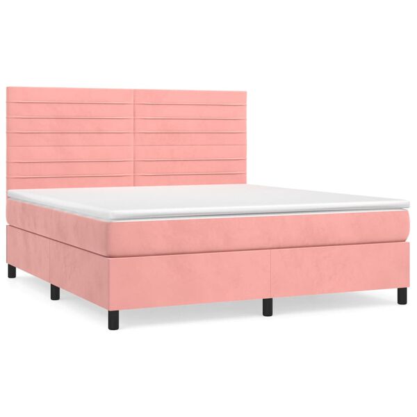 vidaXL &Kappa;&rho;&epsilon;&beta;ά&tau;&iota; Boxspring &mu;&epsilon; &Sigma;&tau;&rho;ώ&mu;&alpha; &Rho;&omicron;&zeta; 180x200 &epsilon;&kappa;. &Beta;&epsilon;&lambda;&omicron;ύ&delta;&iota;&nu;&omicron;