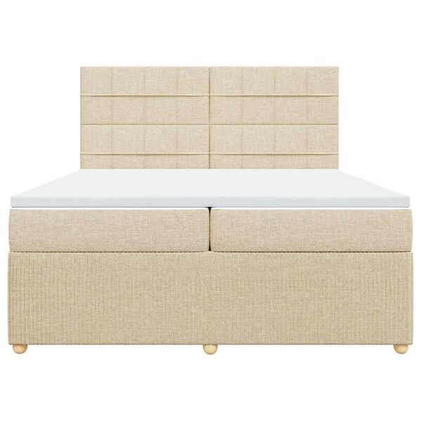 vidaXL &Kappa;&rho;&epsilon;&beta;ά&tau;&iota; Boxspring &mu;&epsilon; &Sigma;&tau;&rho;ώ&mu;&alpha; &Kappa;&rho;&epsilon;&mu; 200x200 &epsilon;&kappa;. &Upsilon;&phi;&alpha;&sigma;&mu;ά&tau;&iota;&nu;&omicron;