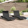 vidaXL Ήλιος Λάουτζερ 3 pcs Μαύρο 40 x 40 x 40.5 εκ συνθετικό ρατάν