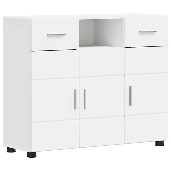 vidaXL Πλαϊνό γραφείο Λευκό 88.5 x 30.5 x 73 εκ Επεξεργασμένο ξύλο